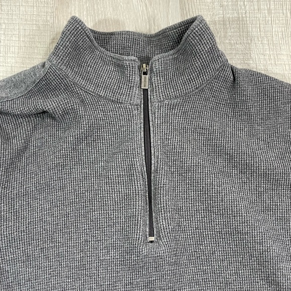 Michael Kors Men's 1/4 Quarter Zip Sweater - Charcoal Gray - Large - Picture 8 of 8